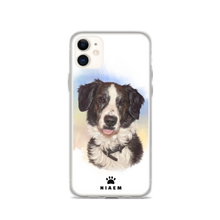 Load image into Gallery viewer, Black and White Border Collie Dog Illustration iPhone Cases