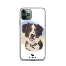 Load image into Gallery viewer, Black and White Border Collie Dog Illustration iPhone Cases