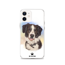 Load image into Gallery viewer, Black and White Border Collie Dog Illustration iPhone Cases