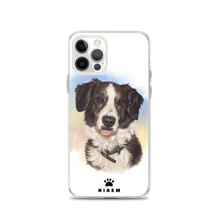 Load image into Gallery viewer, Black and White Border Collie Dog Illustration iPhone Cases