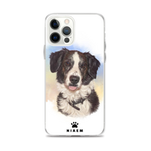 Load image into Gallery viewer, Black and White Border Collie Dog Illustration iPhone Cases