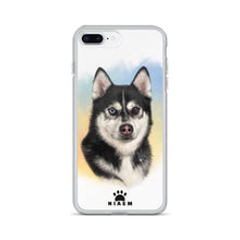 Load image into Gallery viewer, Black &amp; White Siberian Husky iPhone Cases