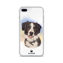 Load image into Gallery viewer, Black and White Border Collie Dog Illustration iPhone Cases
