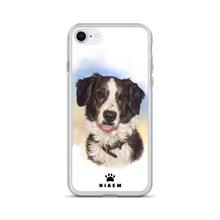 Load image into Gallery viewer, Black and White Border Collie Dog Illustration iPhone Cases