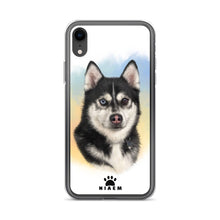Load image into Gallery viewer, Black &amp; White Siberian Husky iPhone Cases