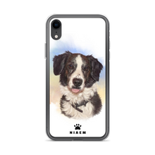Load image into Gallery viewer, Black and White Border Collie Dog Illustration iPhone Cases