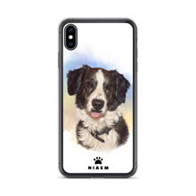 Load image into Gallery viewer, Black and White Border Collie Dog Illustration iPhone Cases