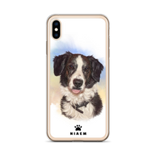 Load image into Gallery viewer, Black and White Border Collie Dog Illustration iPhone Cases