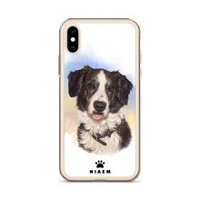Load image into Gallery viewer, Black and White Border Collie Dog Illustration iPhone Cases