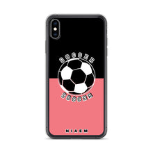 Load image into Gallery viewer, Soccer iPhone Case (Black &amp; Pink 2)