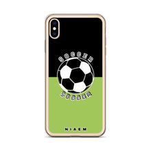 Load image into Gallery viewer, Soccer iPhone Case (Black &amp; Green 3)