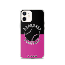 Load image into Gallery viewer, Baseball iPhone Case (Black &amp; Pink)