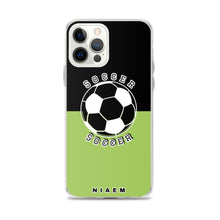 Load image into Gallery viewer, Soccer iPhone Case (Black &amp; Green 3)