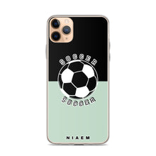 Load image into Gallery viewer, Soccer iPhone Case (Black &amp; Green 5)