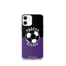 Load image into Gallery viewer, Soccer iPhone Case (Black &amp; Purple)