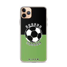 Load image into Gallery viewer, Soccer iPhone Case (Black &amp; Green)
