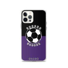 Load image into Gallery viewer, Soccer iPhone Case (Black &amp; Purple)