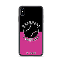 Load image into Gallery viewer, Baseball iPhone Case (Black &amp; Pink 5)