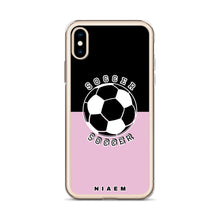 Load image into Gallery viewer, Soccer iPhone Case (Black &amp; Pink 4)