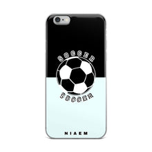 Load image into Gallery viewer, Soccer iPhone Case (Black &amp; Blue 5)