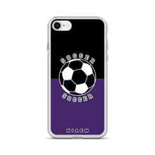 Load image into Gallery viewer, Soccer iPhone Case (Black &amp; Purple)