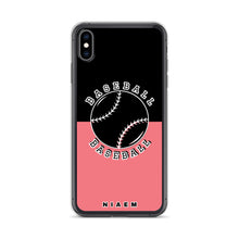 Load image into Gallery viewer, Baseball iPhone Case (Black &amp; Pink 2)