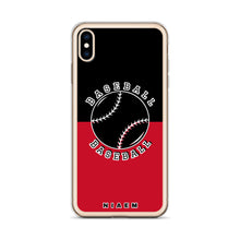 Load image into Gallery viewer, Baseball iPhone Case (Black &amp; Red)