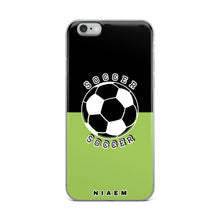 Load image into Gallery viewer, Soccer iPhone Case (Black &amp; Green 3)