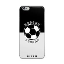 Load image into Gallery viewer, Soccer iPhone Case (Black &amp; Grey 3)