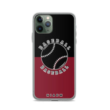 Load image into Gallery viewer, Baseball iPhone Case (Black &amp; Red 2)