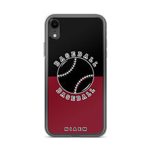 Load image into Gallery viewer, Baseball iPhone Case (Black &amp; Red 2)