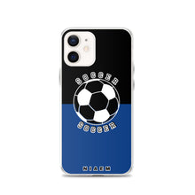 Load image into Gallery viewer, Soccer iPhone Case (Black &amp; Blue 2)