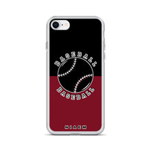 Load image into Gallery viewer, Baseball iPhone Case (Black &amp; Red 2)