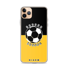 Load image into Gallery viewer, Soccer iPhone Case (Black &amp; Yellow)
