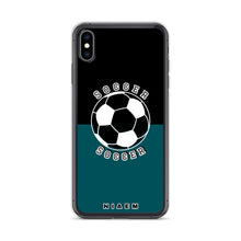 Load image into Gallery viewer, Soccer iPhone Case (Black &amp; Blue 4)