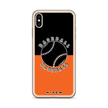 Load image into Gallery viewer, Baseball iPhone Case (Black &amp; Orange)