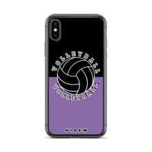 Load image into Gallery viewer, Volleyball iPhone Case (Black &amp; Purple 1)