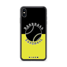 Load image into Gallery viewer, Baseball iPhone Case (Black &amp; Yellow 3)