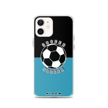 Load image into Gallery viewer, Soccer iPhone Case (Black &amp; Blue)