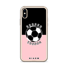 Load image into Gallery viewer, Soccer iPhone Case (Black &amp; Pink 3)