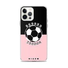 Load image into Gallery viewer, Soccer iPhone Case (Black &amp; Pink 3)