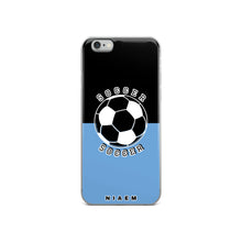 Load image into Gallery viewer, Soccer iPhone Case (Black &amp; Blue 1)