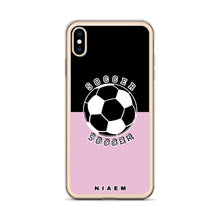 Load image into Gallery viewer, Soccer iPhone Case (Black &amp; Pink 4)