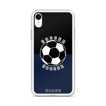 Load image into Gallery viewer, Soccer iPhone Case (Black &amp; Navy)