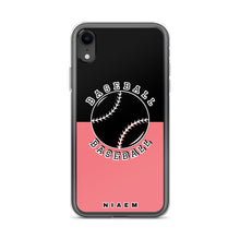 Load image into Gallery viewer, Baseball iPhone Case (Black &amp; Pink 2)