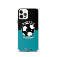 Load image into Gallery viewer, Soccer iPhone Case (Black &amp; Blue 3)