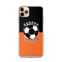 Load image into Gallery viewer, Soccer iPhone Case (Black &amp; Orange)