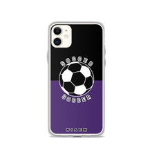 Load image into Gallery viewer, Soccer iPhone Case (Black &amp; Purple)
