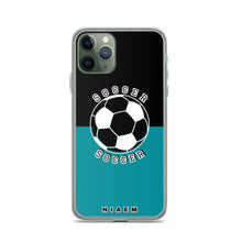Load image into Gallery viewer, Soccer iPhone Case (Black &amp; Blue 3)