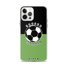 Load image into Gallery viewer, Soccer iPhone Case (Black &amp; Green)